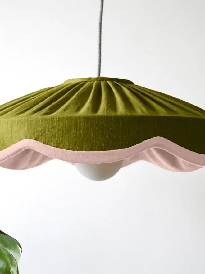 green and pink lampshade