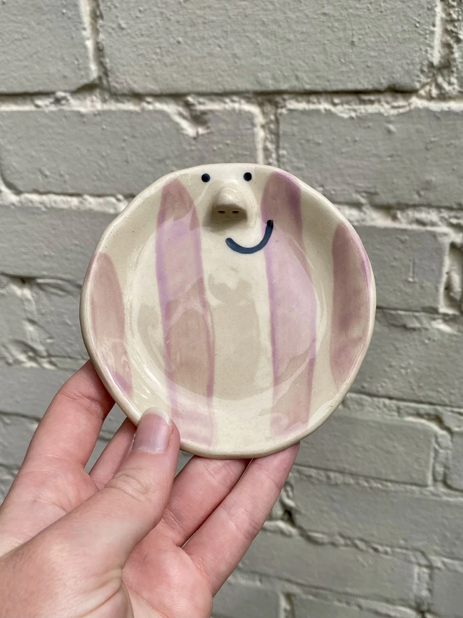 purple stripe trinket tray