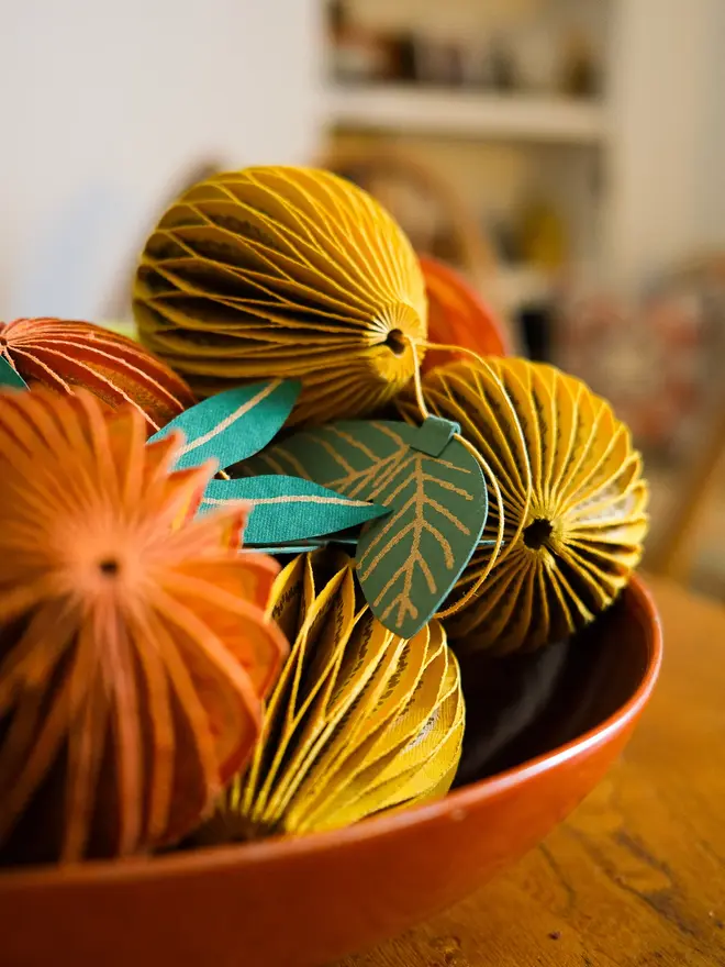Lemon Honeycomb Ornament (Set Of 6)