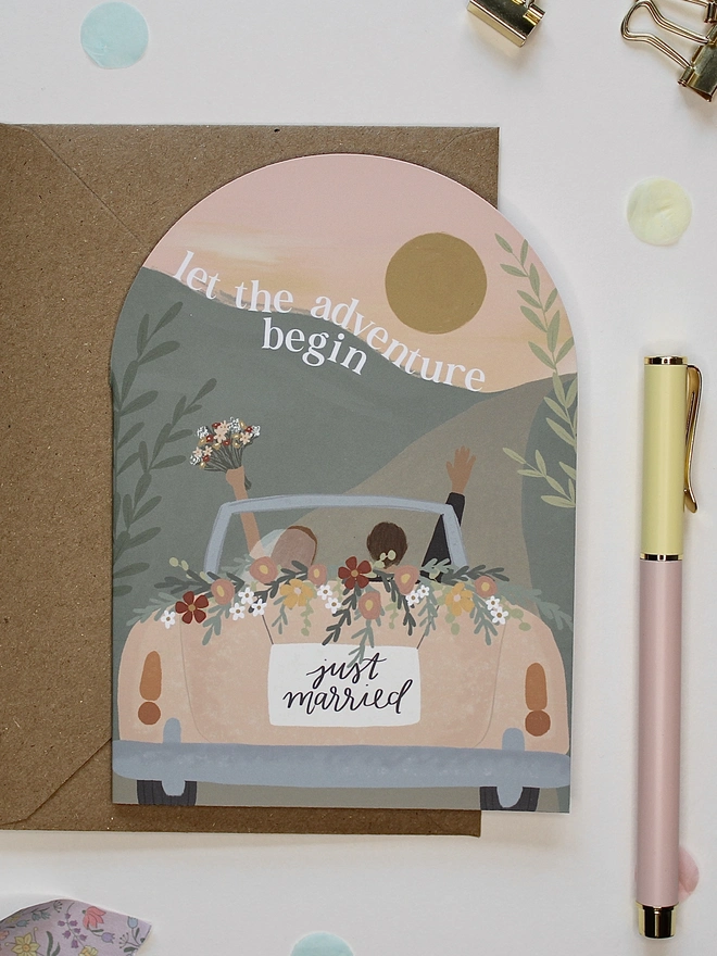 Arch Shape Wedding Card