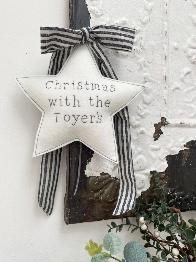  Personalised Felt Christmas Tree Topper Star