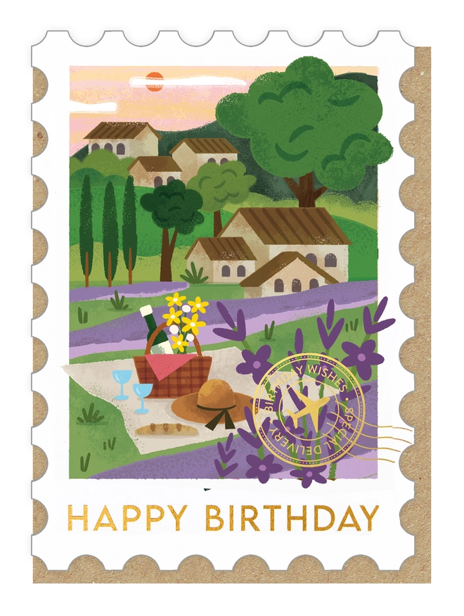 Provence cutout stamp card