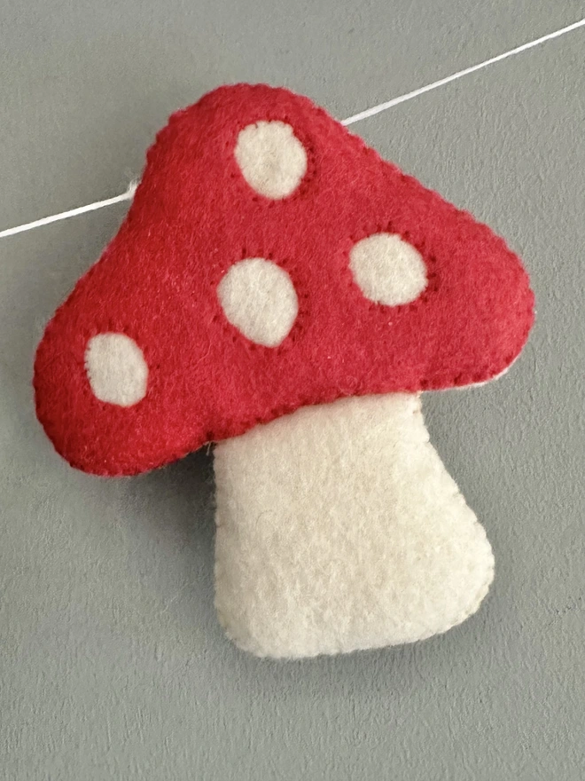 Nursery Garland with Toadstools and Grass,Kids Decoration, Playroom Bunting, Child’s Room Banner 