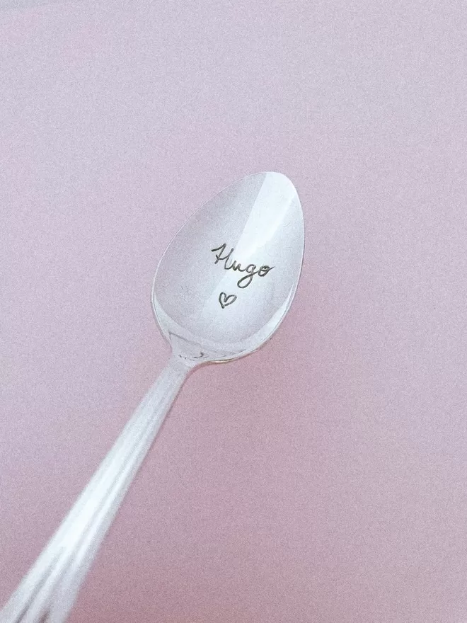 Personalised Name + Heart Vintage Engraved Spoon