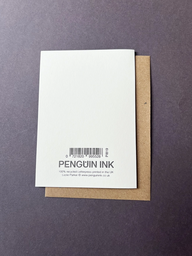 Back of the Penguin card