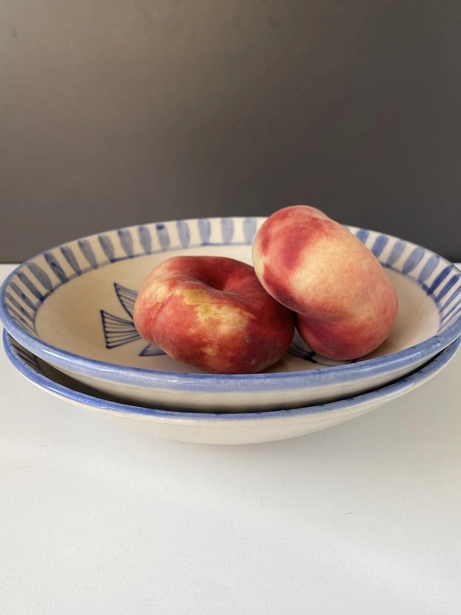 Handmade Stoneware Bird Bowl