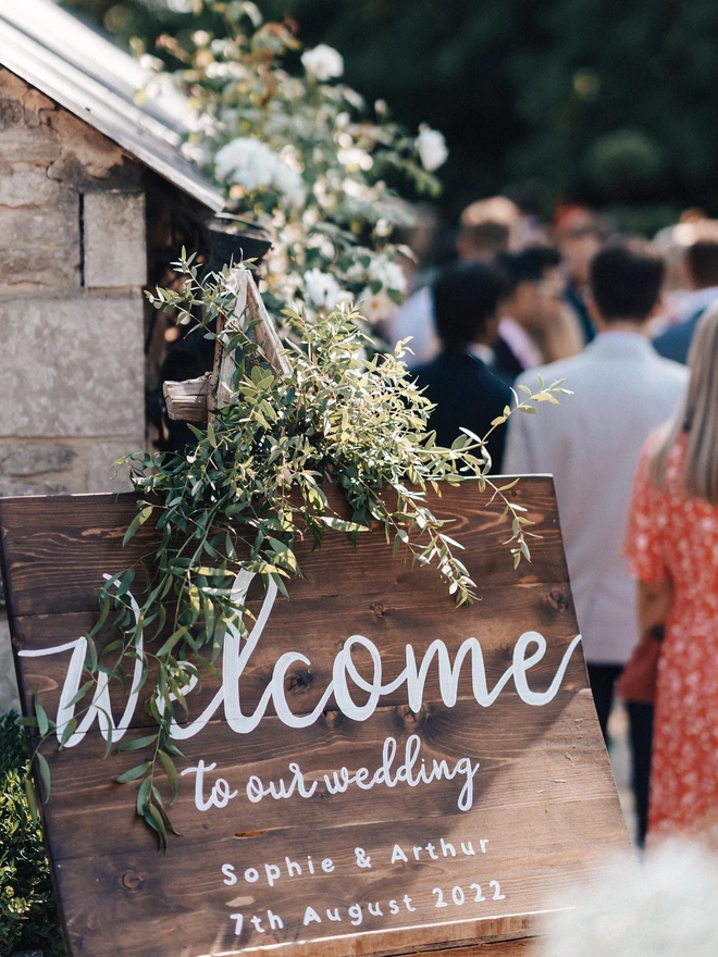 Wooden Wedding Welcome Board