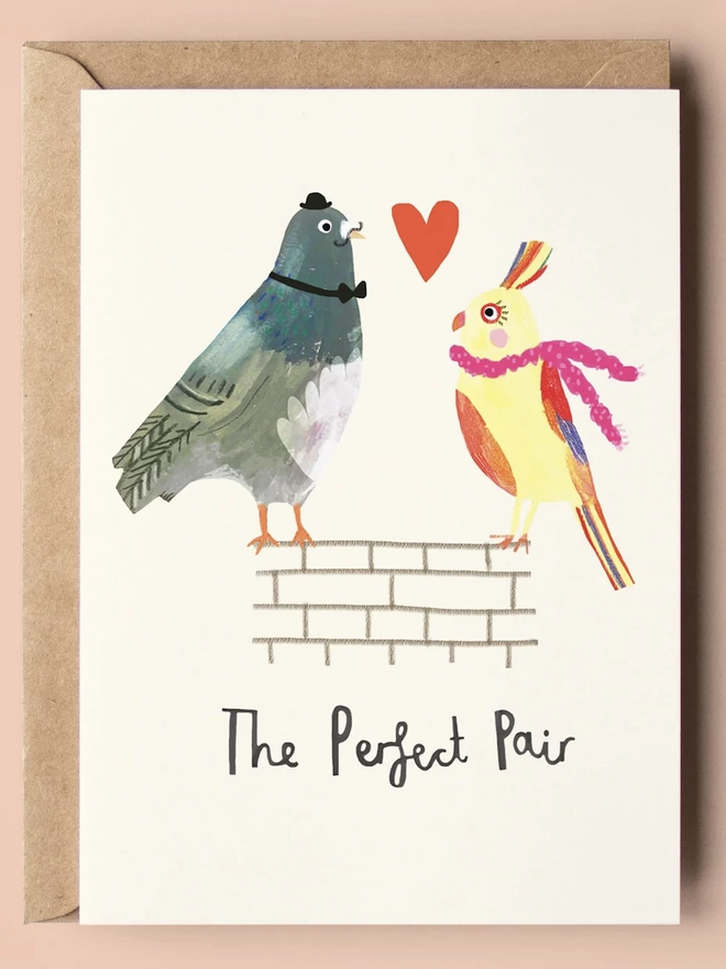 The perfect pair love themed card