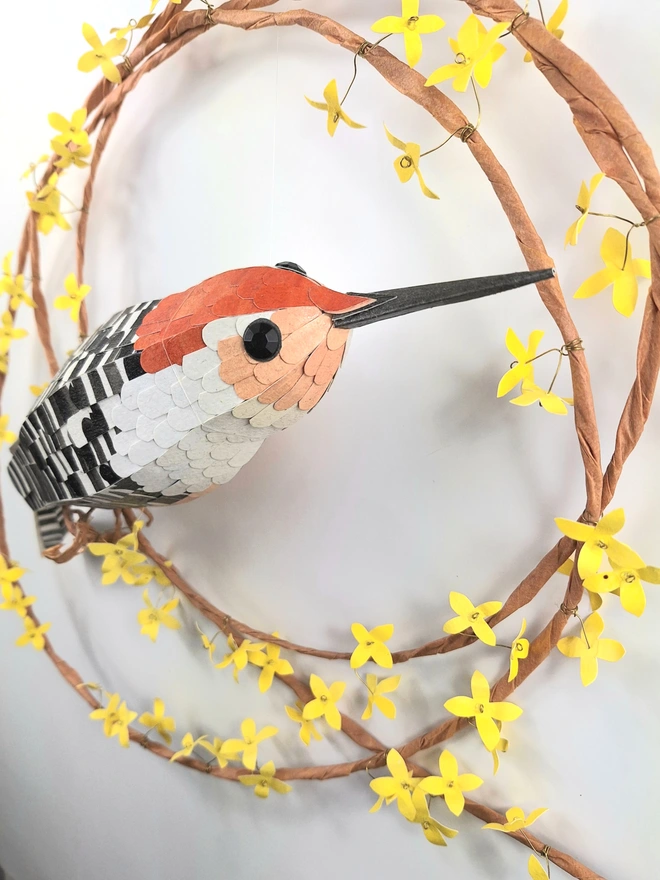 orange bellied woodpecker paper sculpture