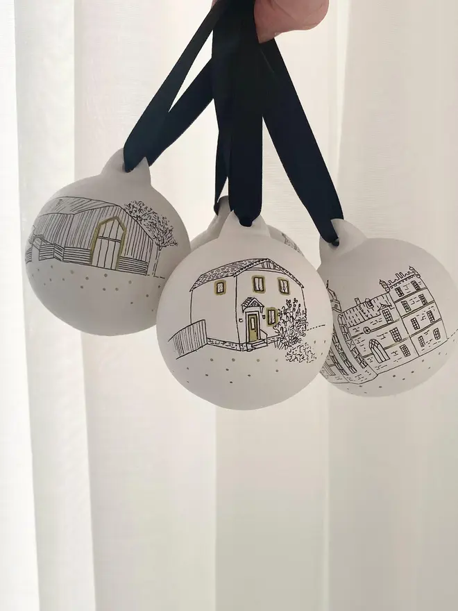 Bespoke Illustrated Ceramic Bauble