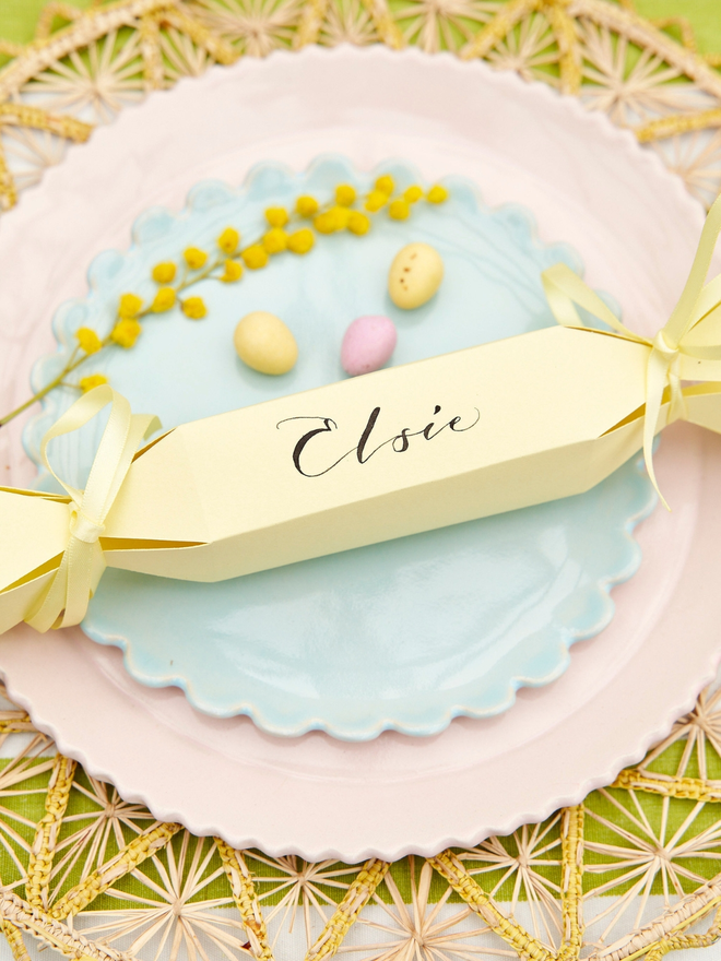 Personalised pastel Easter crackers