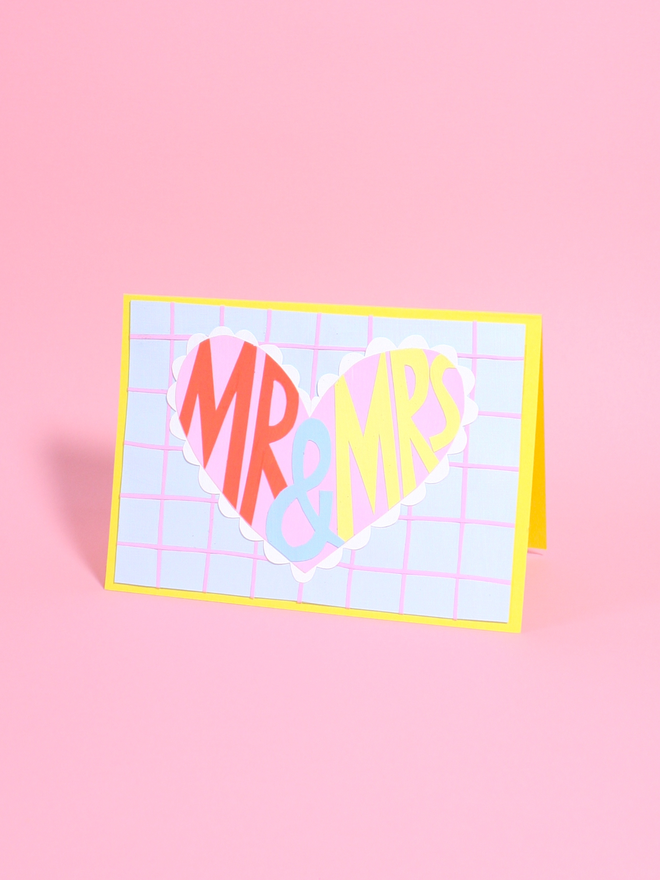 "Mr & Mrs" Collaged Wedding Card
