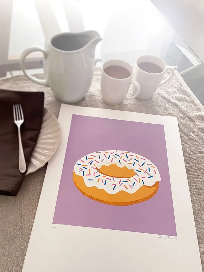 Donut With Sprinkles Screenprint