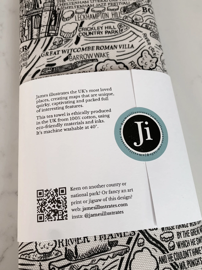 Cotswolds tea towel with packaging