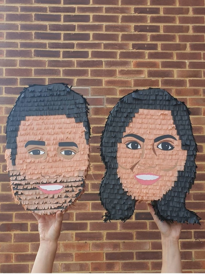 Wedding face portrait pinata
