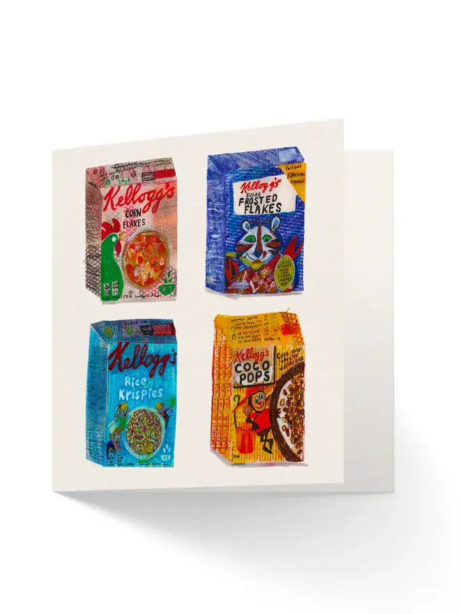 Food Greetings Cards (Pack Of 4) Breakfast Buddies