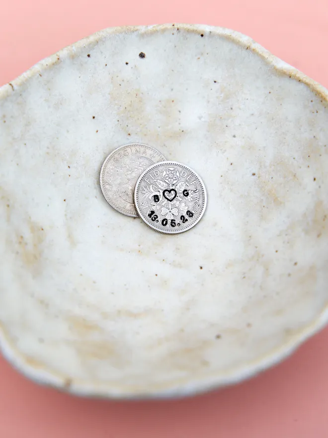 Personalised Couples Initials & Date Stamped Coin