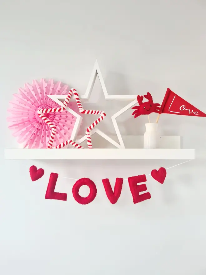 Red Felt Love Garland
