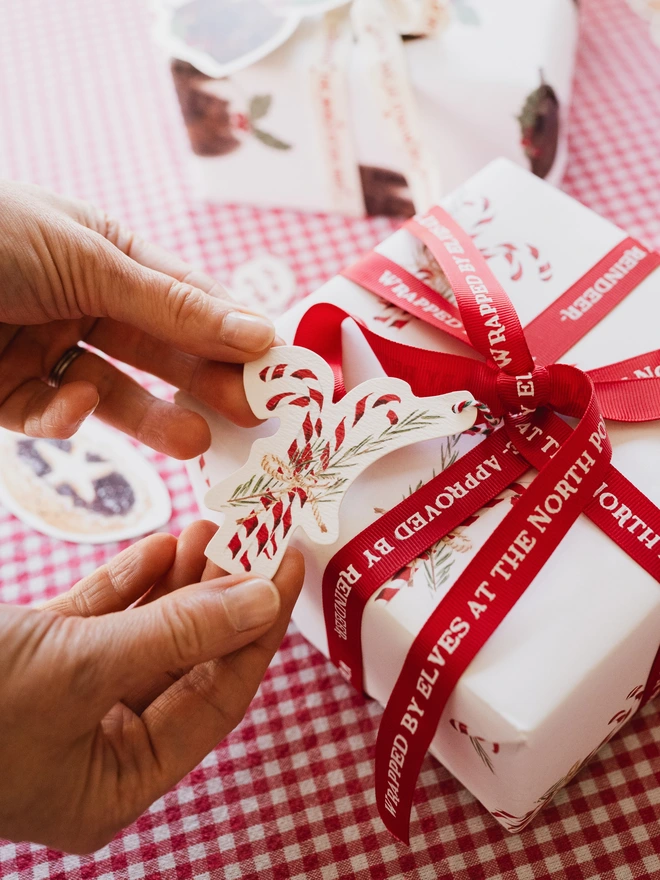 Candy Cane Gift Tag 