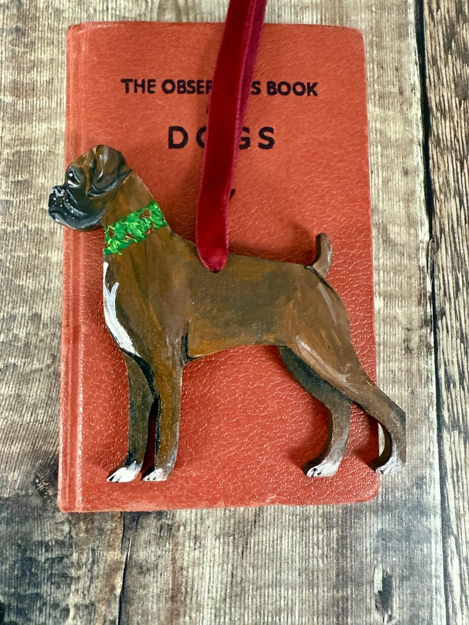 Boxer Dog Handpainted Christmas Decoration