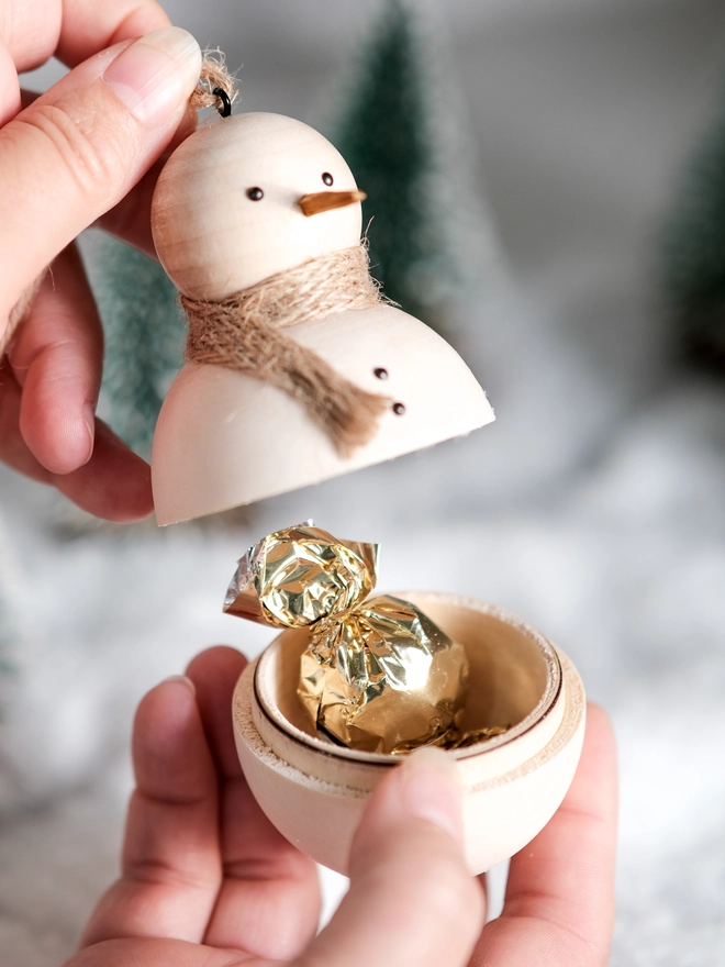 secret snowman christmas tree decoration
