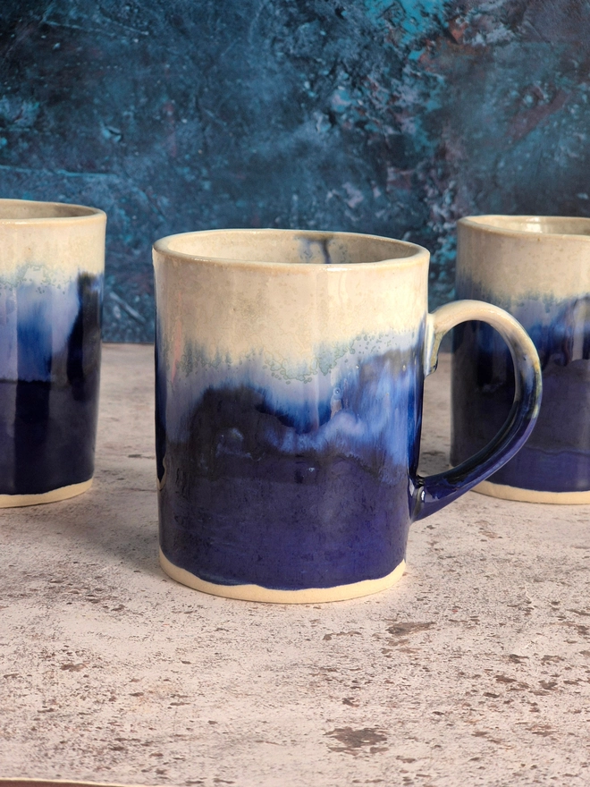 ceramic coffee mug, ceramic mug, lulworth cove mug, blue coffee mug, ceramic tea mug, ceramic mug gift, Jenny Hopps POttery