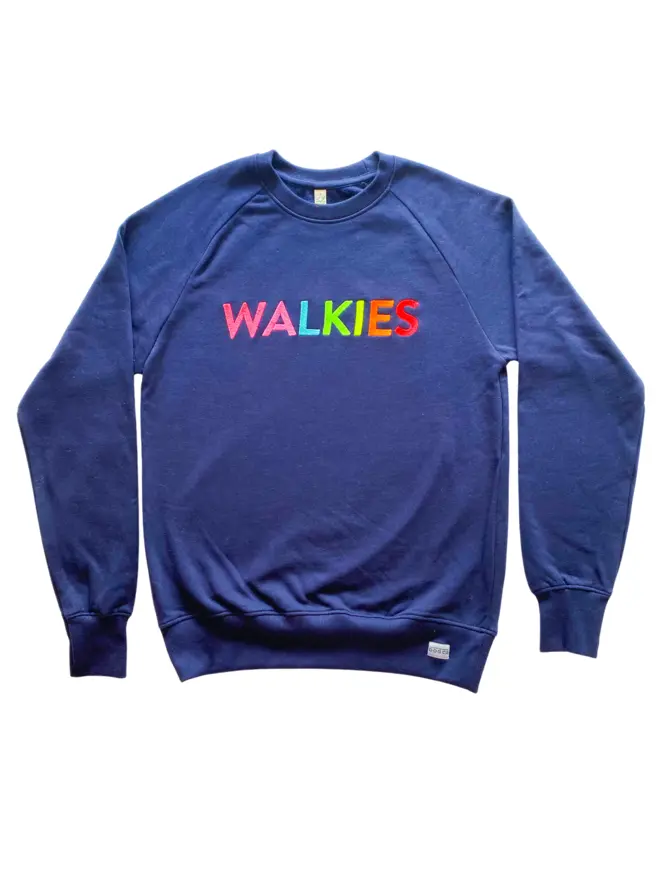 Navy WALKIES sweatshirt cutout 