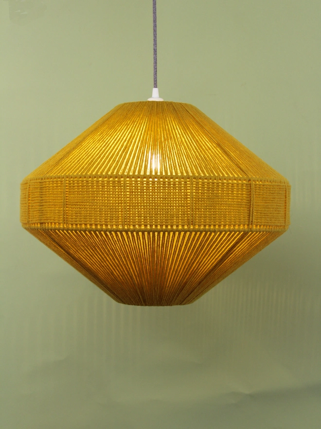 Large Capsule Pendant Lampshade Gold weave