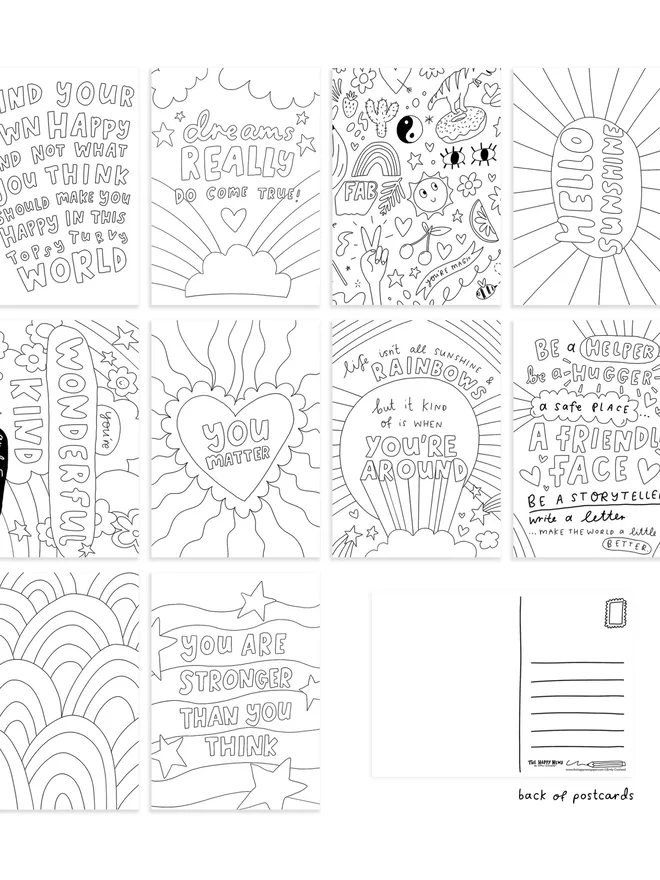 Colour-in Postcards (Pack Of 10)