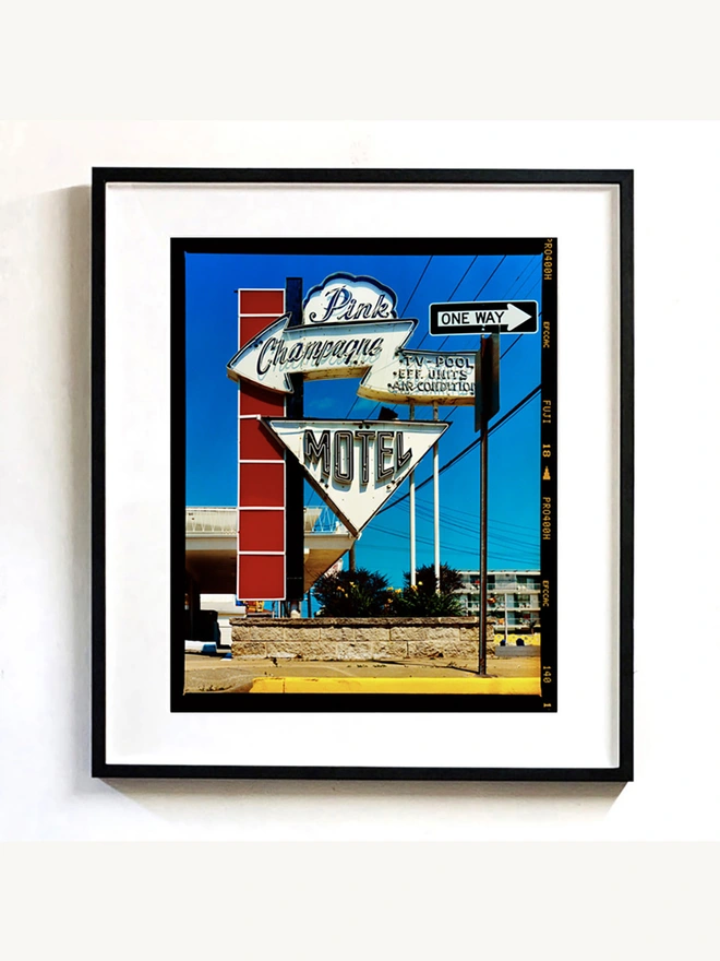 Pink Champagne Motel Framed in Black