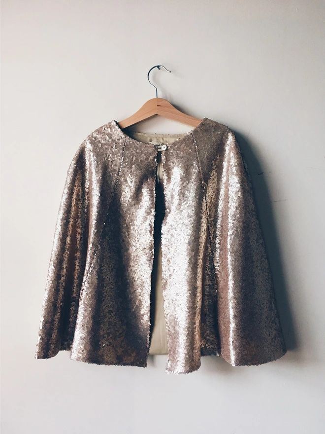 Gold sequin cape