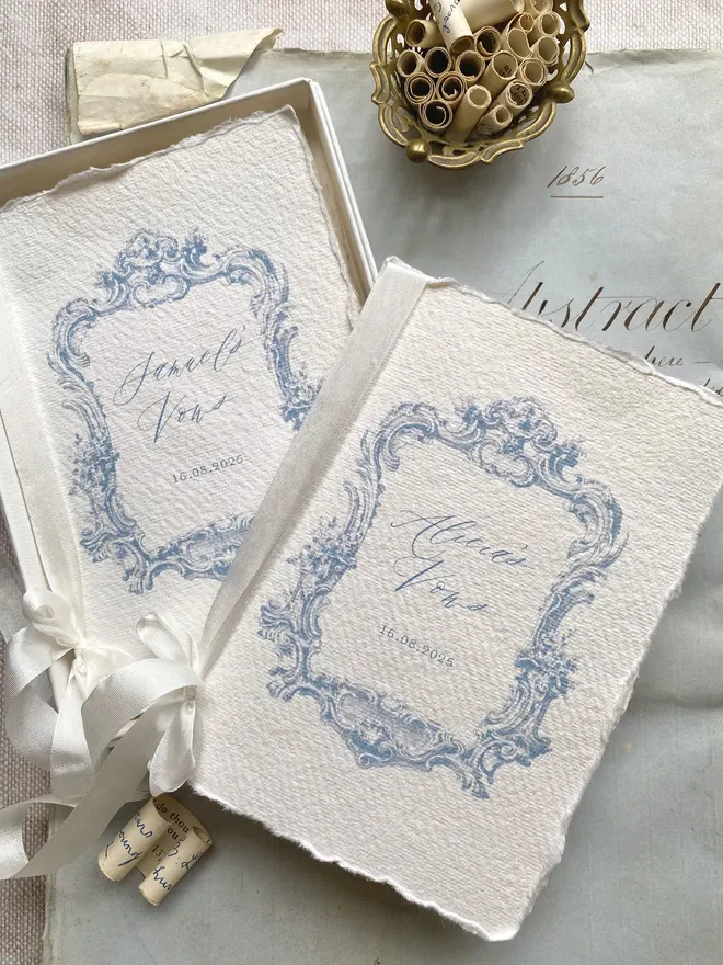 Chatsworth handmade paper vow books