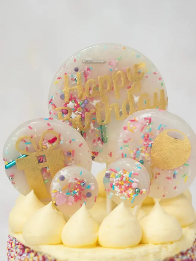 Birthday Cake Topper Lollipop Set
