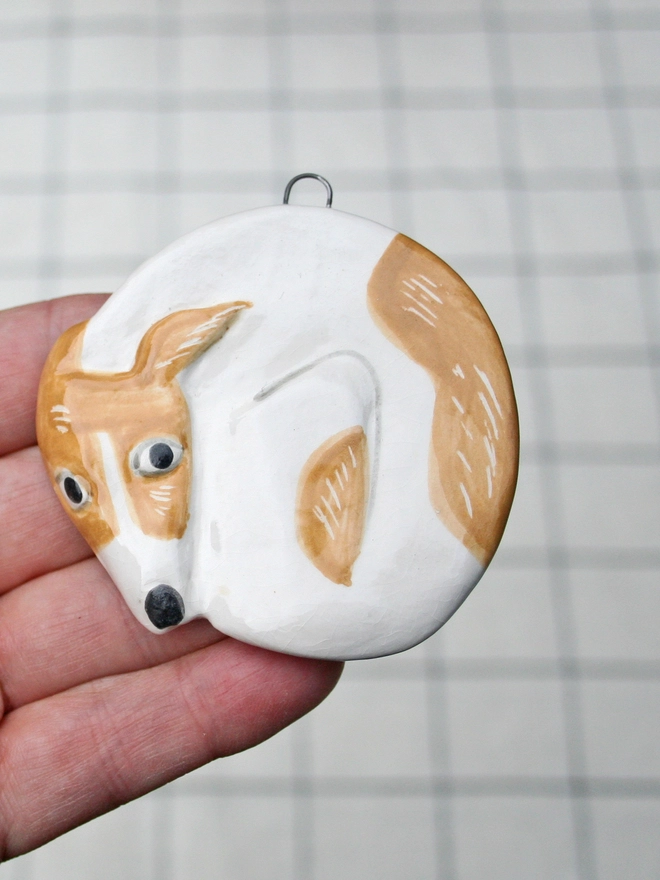 whippet, lurcher, greyhound dog ornament