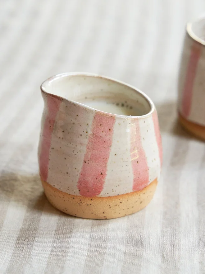 Candy stripe ceramic jug