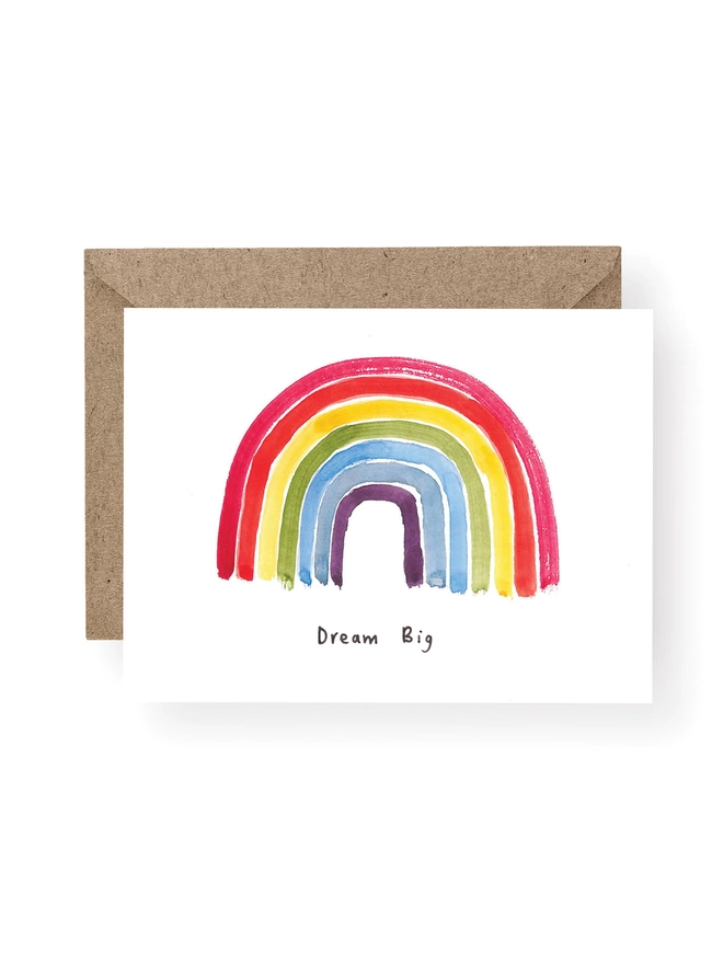 Dream Big Motivational Rainbow Greeting Card 