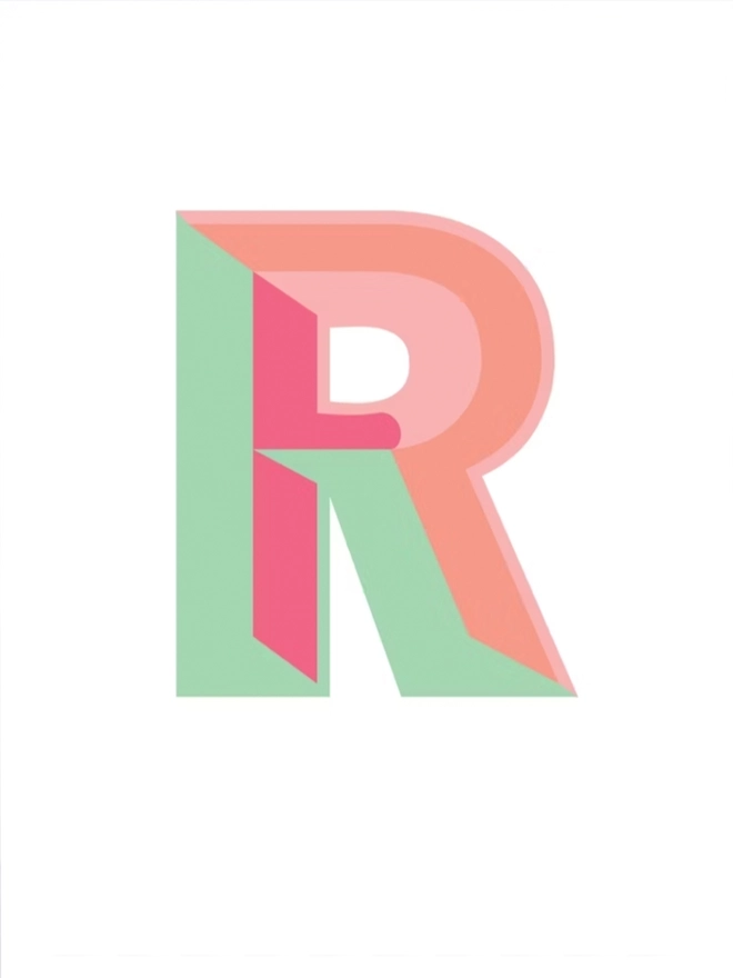 Tropical Initial Print Letter R