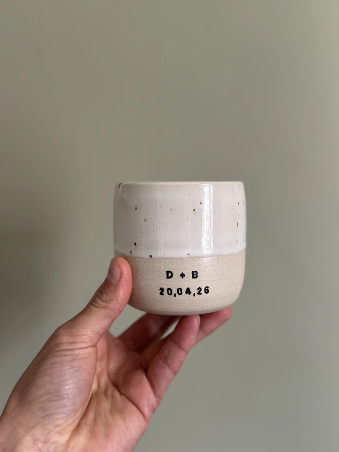 Personalised initials and date coffee ceramics cups 