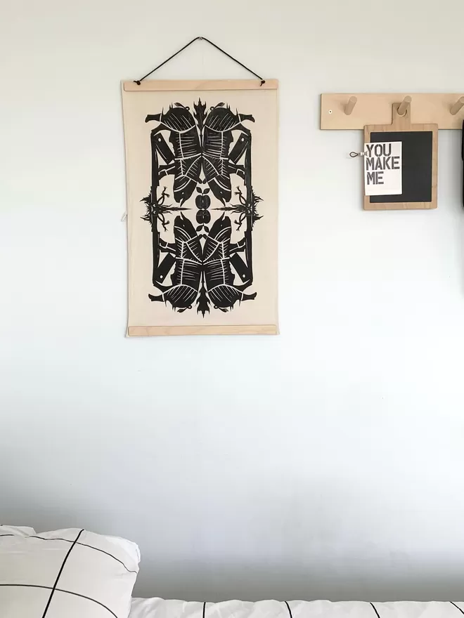 A2 hang displaying a tea towel