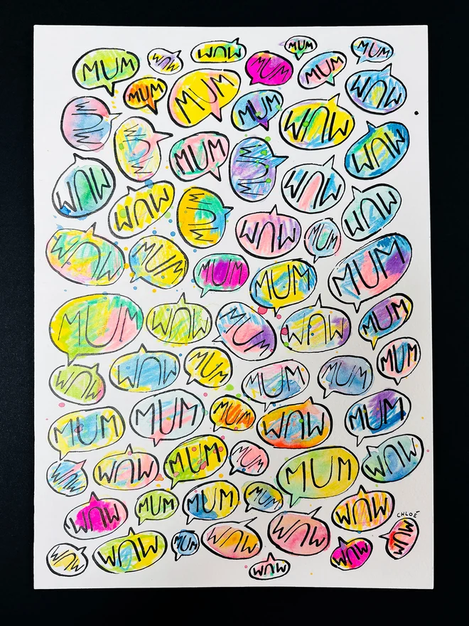 "Mum Mum Mum'' Handwritten Original Artwork