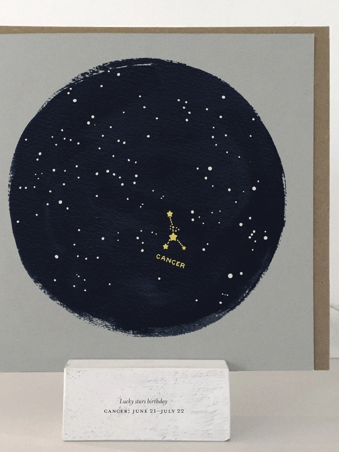 Cancer Zodiac Constellation Birthday Card