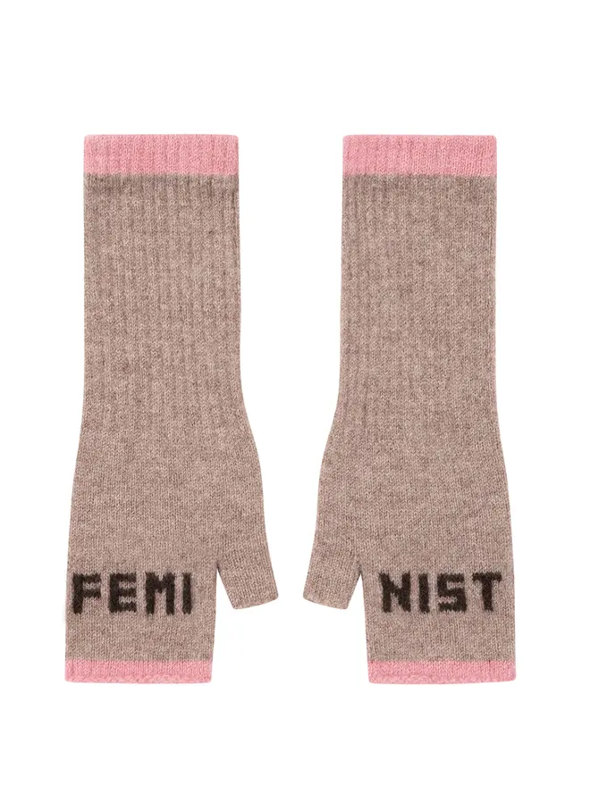 Cut out image of Feminist Mittens in Mushroom & Cocoa