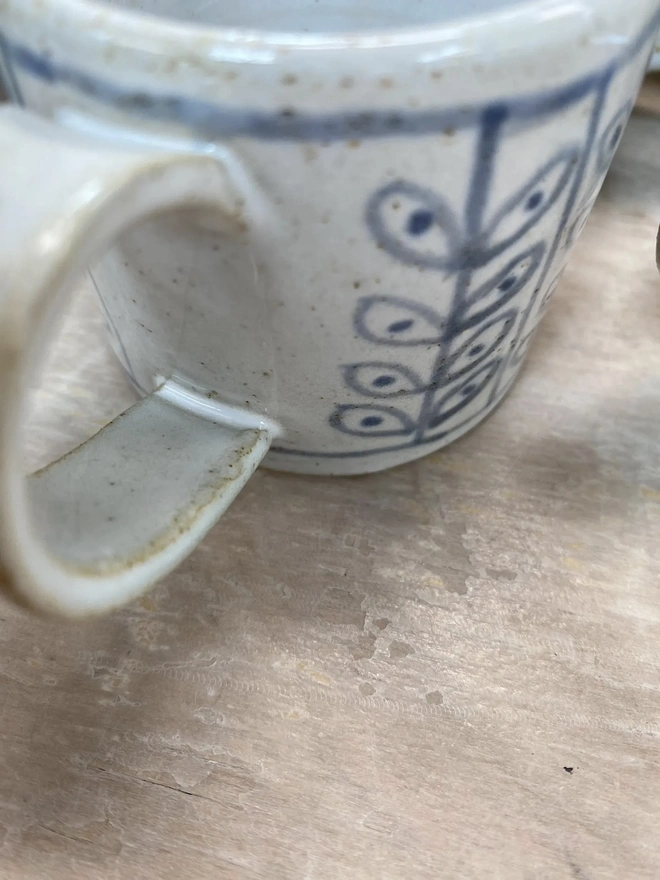 Blue & White Floral Handmade Espresso Mug