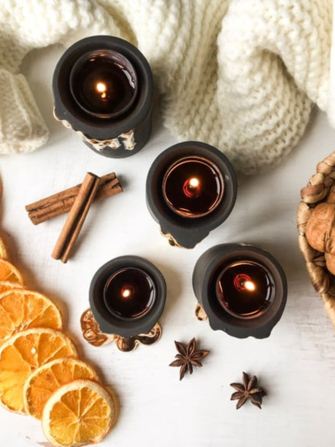 Black melded candle holders