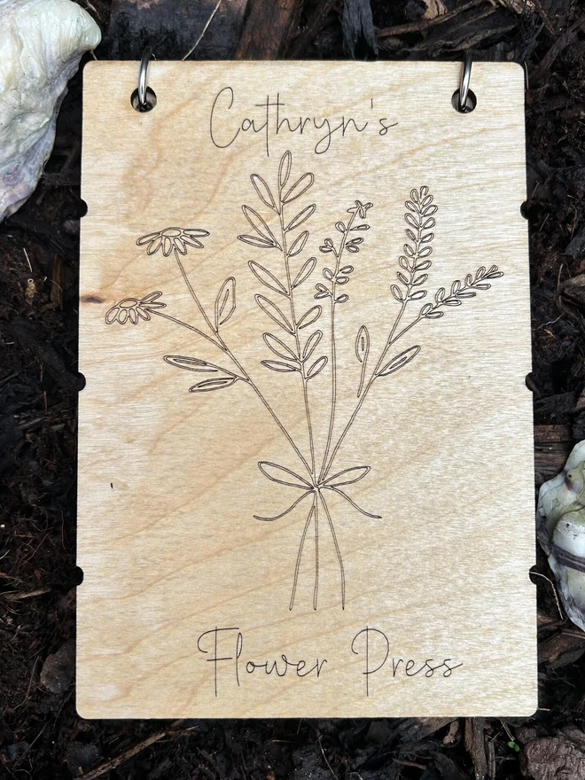 Birch Wood Personalised Flower Press