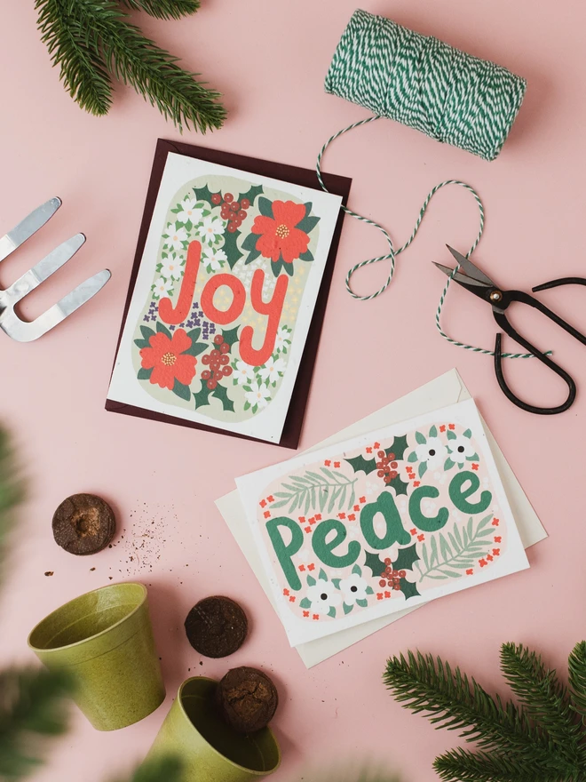 Joy & Peace Plantable Christmas Card Set