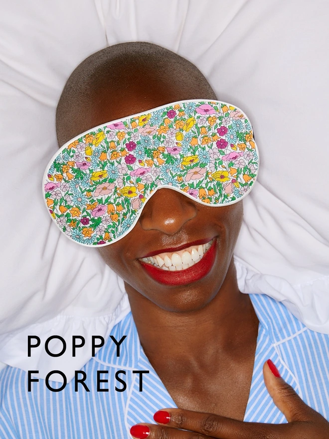 Poppy Forest Liberty Print Eye Mask