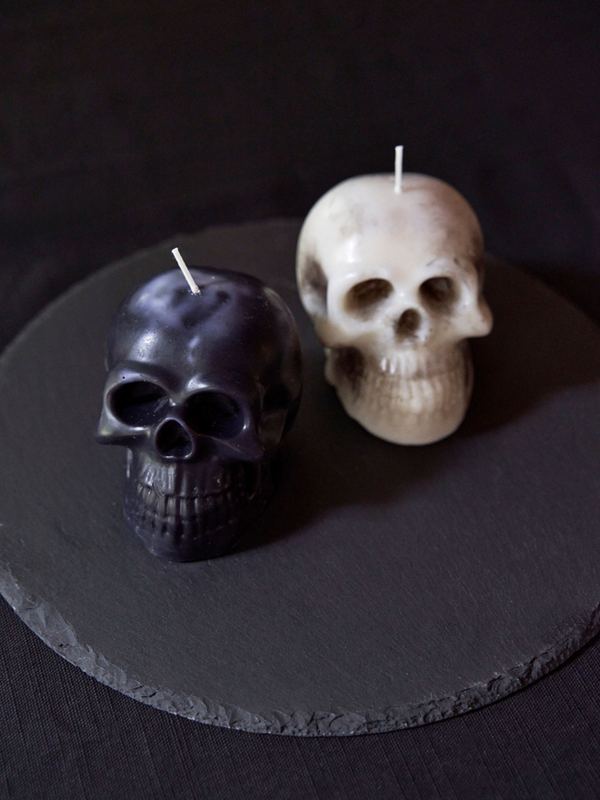 Halloween skull candle