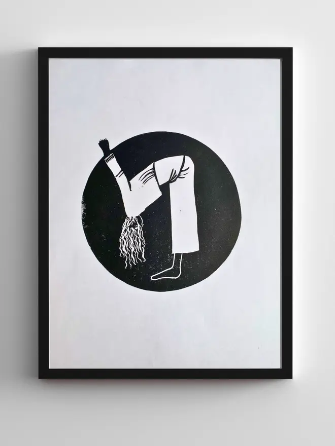 linocut yoga limited edition print susan bradley