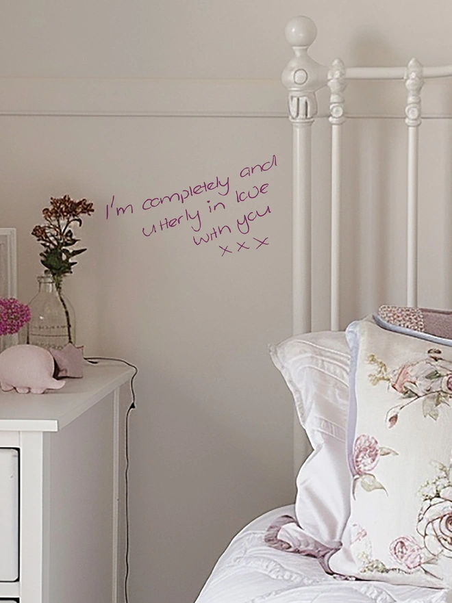 handwritten personalised wall sticker